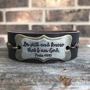 Scripture cuff bracelet brown cuff